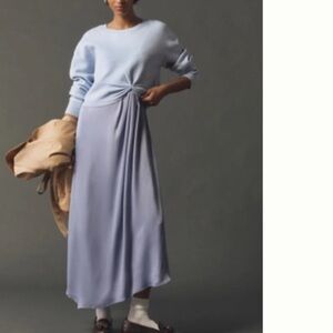 Anthropologie Elegant Blue Women's Dress twofer dress! NWT
